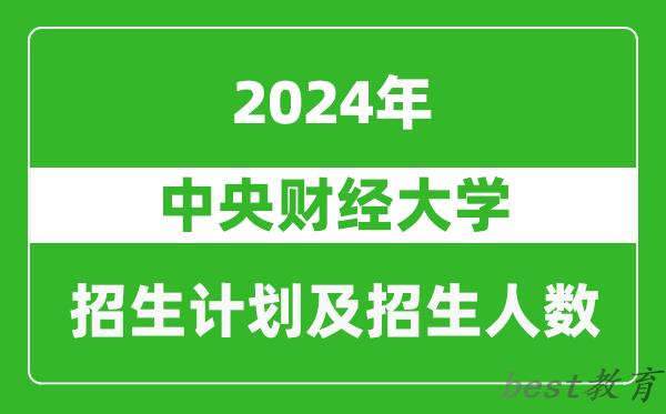 中央财经大学2024年在河北的招生计划及招生人数